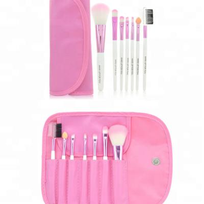 China Angular Blush Original 7 Pcs Brush Makeup With Faux Leather Bag Professional Make Up Brush Set for sale