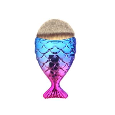 China Angular Blush Soft Lovely Mermaid Shape Logo Cosmetic Brush Set For Women Makeup Brushes for sale