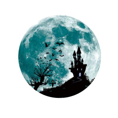 China Please Consult for Halloween Details Halloween Decoration Horror Horror Stickers Glowing Moon Fluorescent Witch Moon Sticker for sale