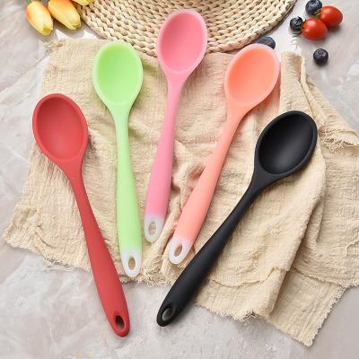 China Casual Wholesale Kitchen Utensils Factory Custom Logo Food Grade Silicone Cooking Spoon for sale