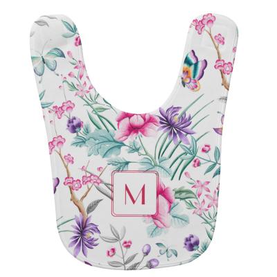 China Viable The 2021 New Monogram Cotton Floral Baby Bib Customizable for sale