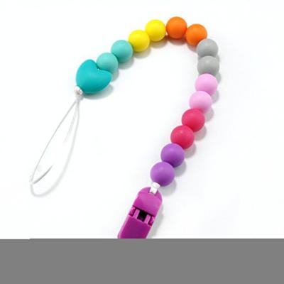 China 2021 Cooler Baby Gift/Truck Promotional Toy Gift Silicone Teether Pacifier Holder Chain Clip for sale