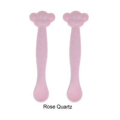 China Sustainable Hot Sale Safety Amazon Baby 100% Non-Toxic Silicone Spoon For Training for sale