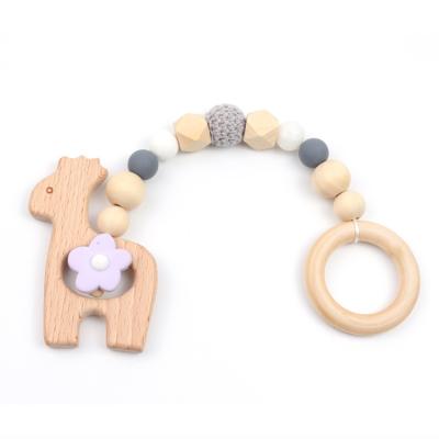 China BPA free 2021 hot selling baby pacifier chain wooden clip with custosmed design for sale