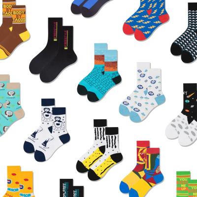 China Factory Wholesale Custom QUICK DRY Cotton Worsted Dress Socks Crew Happy Socks Men Make Funny Socks for sale