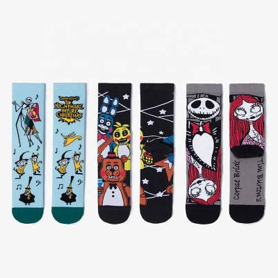 China MOQ QUICK DRY Men's Women's Stockings Happy Fashion Bangs New Design Knit Ghost Cotton Socks Halloween Socks for sale