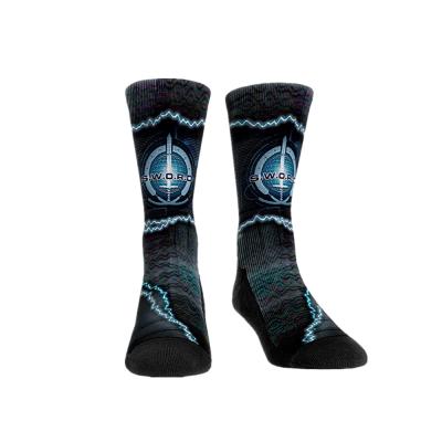 China Custom Logo Cotton Wholesale QUICK DRY 360 Sublimated Socks 3D Prints Digital Printing Socks for sale