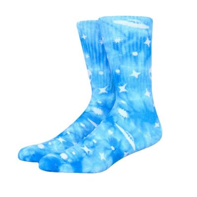 China New Design QUICK DRY Tie Dyed Skateboard Socks Hip Hop Cotton Socks Towel Terry Bottom Bangs Trend Stockings for sale