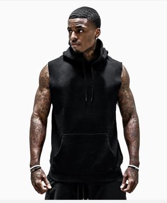 China Anti-wrinkle various promotional goods using cotton blended men's hooded vests men's fashion sports vest for sale