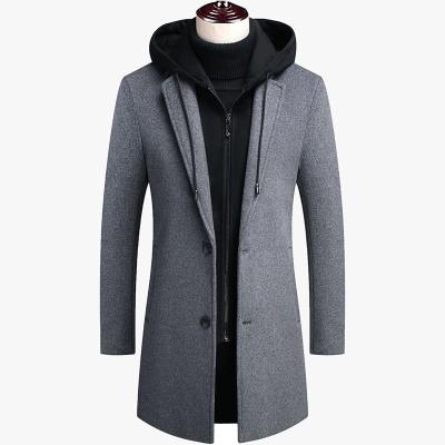 China Viable New Style Custom Men's Long Woolen Coat Long Plus Size Warmer Winter Stylish Men's Woolen Coat Long for sale