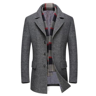 China Viable Men's Wool Ditch Coat Casual Overcoat Jacket Men's Male Pea Coat for sale