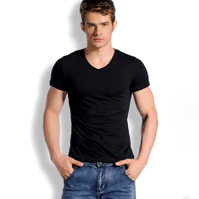 China Men's V-Neck T-shirts Running High Quality Men's T-shirts Summer Men's Clothing Anti-wrinkle T-shirts for sale