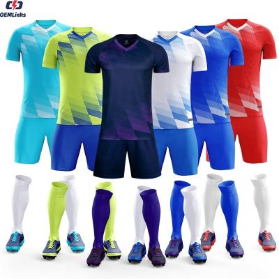 China Good Quality Football Kit Sets Free Sample Personalized Wear Custom Kids Retro Football Soccer Jersey for sale