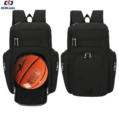 China Functional Custom LOGO School Pocket Oxford Striping Casual Sports Backpacks Basketball Backpack Men Basketball Bag Basketball Backpack for sale