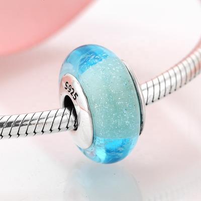 China Jewelry Making Drop Shipping 4.5MM Hole 925 Sterling Silver European Charm Beads Murano Glass Beads For Snake Bracelet Jewelry Making for sale