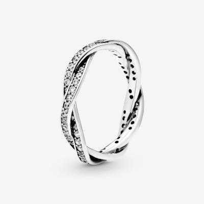 China CLASSIC Fine 925 Sterling Silver Original Pave Crystal Round Rings Fit For Ladies Fashion Jewelry Sport Rings for sale