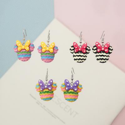 China Modern Kids Cute Cartoon Mouse Earrings For Toddler Girls Party Creative Colorful Eardrop Accessories Fashion Earings Ear Studs for sale