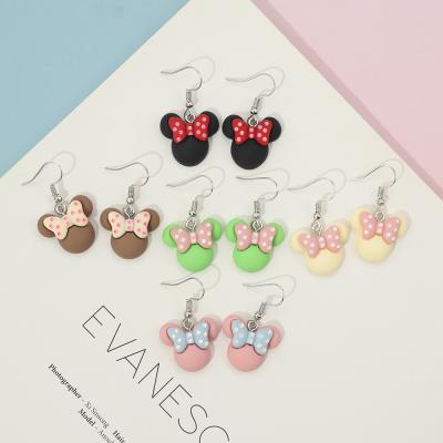 China Mini Mouse Acrylic Resin Designer CLASSIC Dangling Earring Hypoallergenic Fashion Teenage Girl Cardboard Fishhook Dangler Earrings for sale