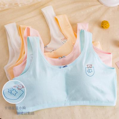 China Breathable High Quality Soft Cotton Printed Kids Toddlers Sports Bra Teens Girls Training Bra for sale