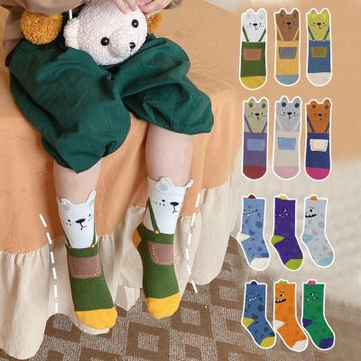 China New Design Cute Cartoon Breathable Infant Soft Cotton Baby Booties For Toddler Knitted Animal Stocking Spring Booties Kids Tube Foot Warmer Wear for sale