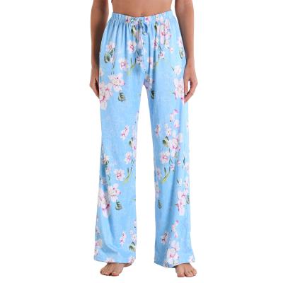 China Breathable Plus Size Home Casual Sports Pocket Print Elastic Pants Leisure Home Women's Loungewear Ladies Trousers Pantalones Home for sale