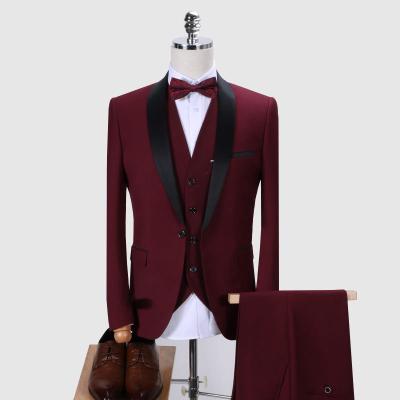 China Cheap Price Anti-Wrinkle Mens Silk Textured Solid Wool 100% Silk Wedding Two Piece Sets For Men Suit Abito Da Uomo for sale