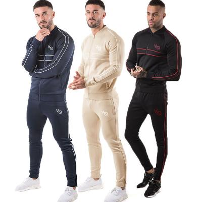 China Fashion Stripe Sportswear Sweatsuit Men's Breathable Tracksuit 2 Pieces Set OEM Sportswear Homens Agasalho Manufacturer for sale