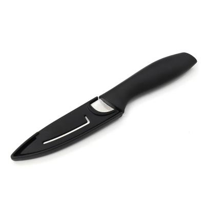 China Sustainable Fruit Vegetable Tools Plastic Paring Knife With Plastic Cover for sale