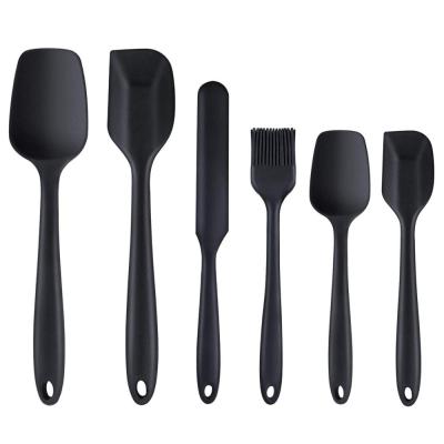 China 6Pcs Silicone Spatula Non-Stick Viable Heat Resistant Silicone Pastry Silicone Spatula Baking Set Set for sale