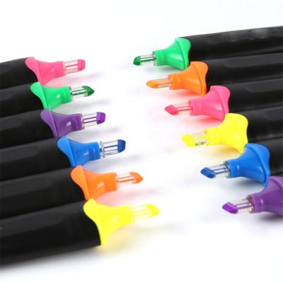 China office & School Markers Plastic 6 Color Promotion Highlighter Transparent Pen Set Fluorescent Marker for sale