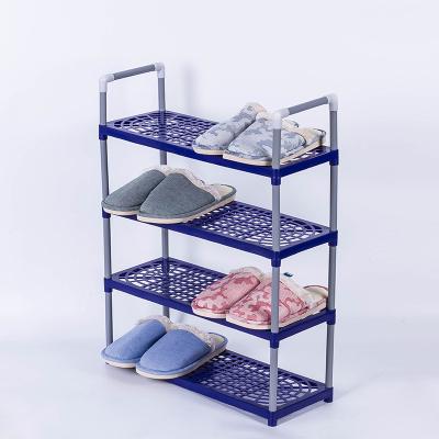 China Wholesale New Product Storage Adjustable Plastic Home Rack Durable With Metal Tube Easy To Clean Shoe Rack for sale