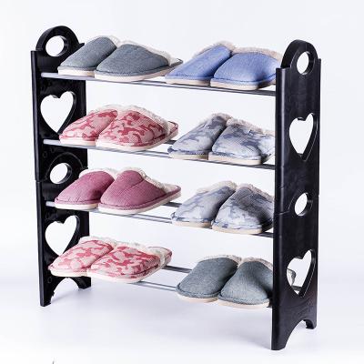 China Heart Shaped Hollow Pattern Shoe Rack (Other) Living Room Shelf Shoe Furniture Adjustable Wholesale Rack Storage for sale