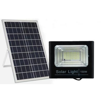 China Remote Control Outdoor Waterproof Rechargeable Garden 100W LED Solar Powered Flood Light for sale