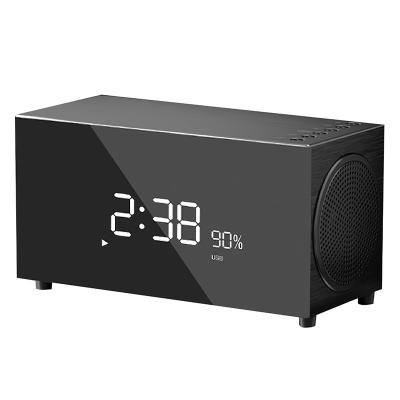 China 2022 Newest High Quality Dimmable AirPlay Mirror Alarm Clock Show Hands Free Calling FM Radio BT Alexa Speakers for sale