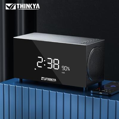 China Blue Tooth LED Digital Alarm Clock Speakers AirPlay Mini FM Radio TF Card Multifunctional Outdoor Mirror Speaker for sale