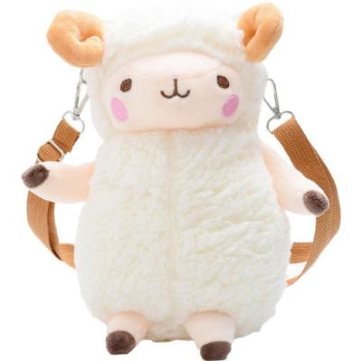 China Kids Eco-Friendly Sheep And Lobster Soft Cute Preschool Toy Plush Doll Toy Toddler Travel Shoulder Backpack for sale