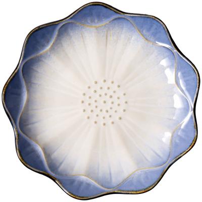 China Sustainable Creative Flower Shaped Ceramic Bowl Dish Set Fruit Dessert Tableware Set for sale