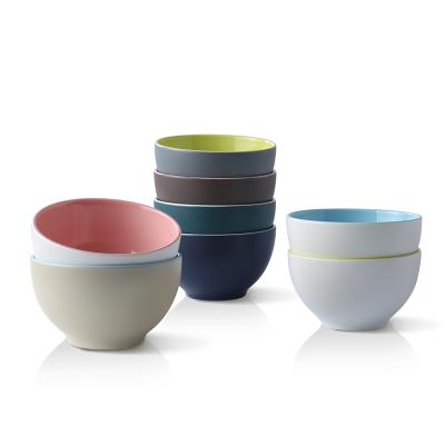 China Sustainable Nordic simple candy matte household ceramic serving bowls set salad ramen soup rice noodl ceramic bowl for sale