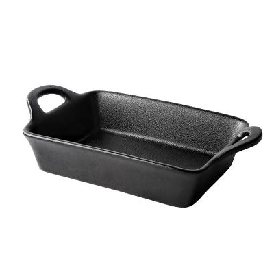 China Nordic Rectangular Microwaveable Bakeware Ceramic Porcelain Baking Dish Dinner Set Cake Bakeware With Handle Baking Dish for sale