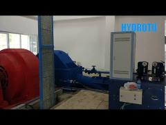 single nozzles Pelton turbine generator running