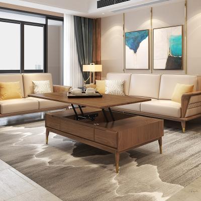 China (Height)Adjustable Modern Design Customize Height Adjustable Color Lift Up Top Wood Sofa Center Tea Coffee Wood Table For Living Room Furniture for sale