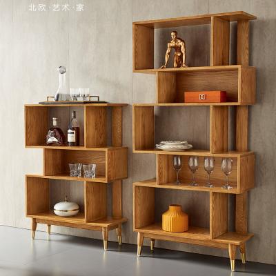 China Modern Wood Style Living Room Furniture Bookcase Solida Wood Combined Book Shelves Rack For Home for sale