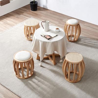 China Nordic Natural Modern Creative Rattan Tea Stool Round Color Small Cooling Stool for sale