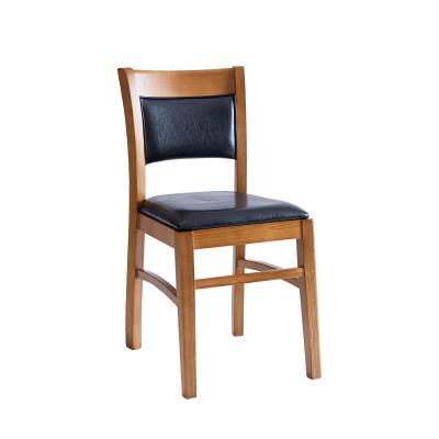 China Modern Simple Style Solid Wood Chair With Rattan Back With PU Wood Seat Dining Chair For Living Room And Restaurant for sale