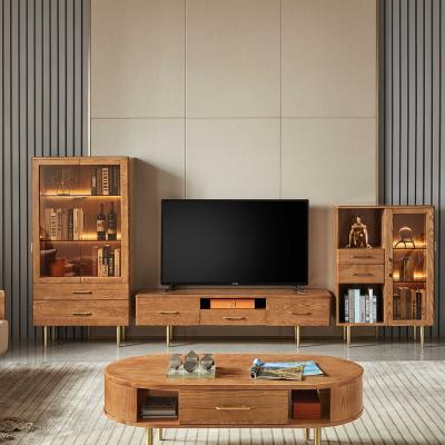 China Hot Sale Modern Wooden Cabinet Living Room Storage Cabinet Large Solid Wood Legs for sale