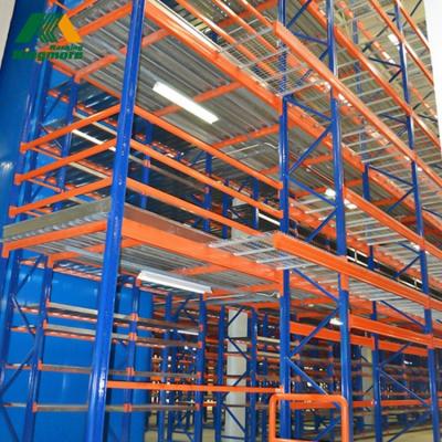 China Corrosion Protection 3 Installment Powder Coating Q235B Easy Steel Floors Mezzanine Rack Shelves Prices for sale