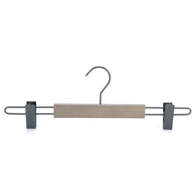 China 2021 CLASSIC Store Hot Selling Wooden Hanger with Metal Hook Skirt Hanger Solid Wood Pants Jeans Hanger for sale