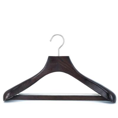 China Sturdy And Durable Modern Minimalist Customized Branded Ash Wood Suit Hangers for sale