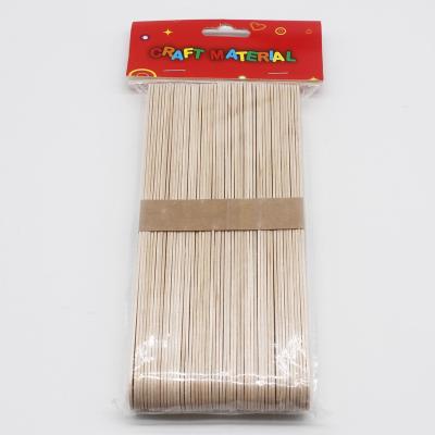 China 200mm Child DIY Safe Use Wooden Sticks For Large Popsicle Sticks Open Jumbo Ice Cream Spoon Craft Wooden Sticks for sale