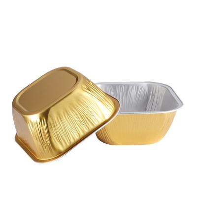 China Food Grade ABL 230ML/7.7oz Eco-Friendly Square Breakfast Muffin Baking Cups Toughen To Roll Aluminum Foil Containers for sale